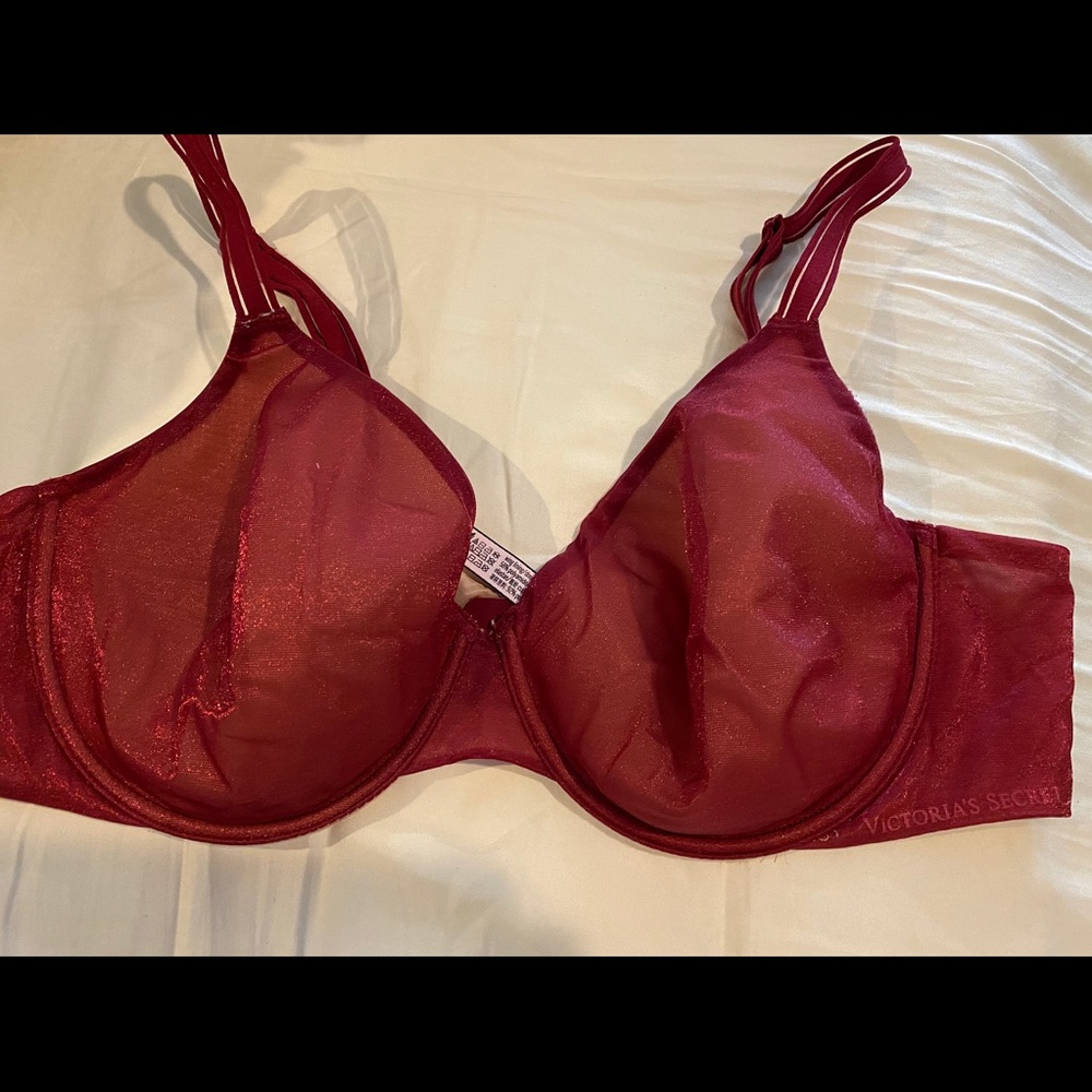 Maroon shimmer bra